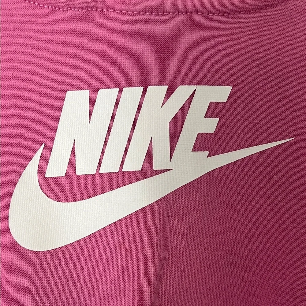 Nike Pink Club Fleece Cropped Hoodie Girls Size Medium